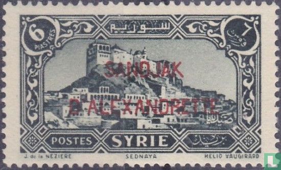Aufdruck auf Briefmarken Syrien