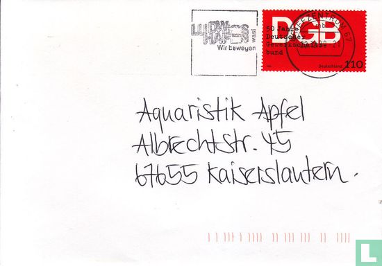 Briefzentrum 67 - 50 Jahre Deutscher Gewerkschaftsbund