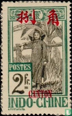 Timbres Indochine avec surcharge