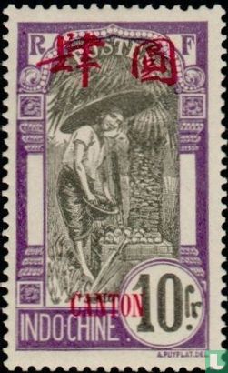 Briefmarken Indochina mit Aufdruck  