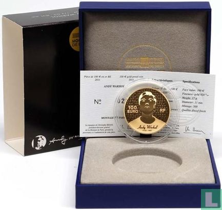 France 100 euro 2011 (PROOF) "25th anniversary of the death of Andy Warhol" - Image 3