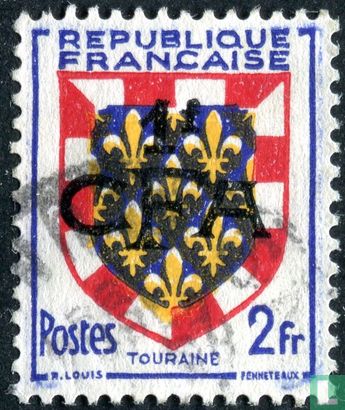 Coat of arms of Touraine, with overprint