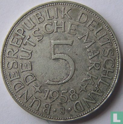 Germany 5 mark 1958 (J) - Image 1