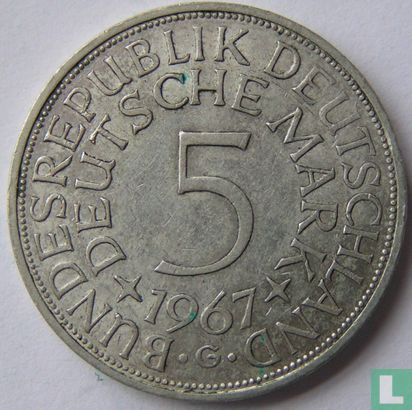 Germany 5 mark 1967 (G) - Image 1