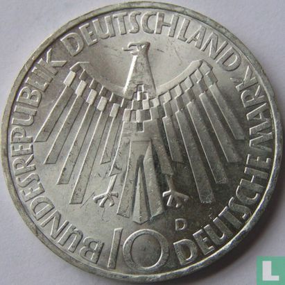 Allemagne 10 mark 1972 (D - type 1) "Summer Olympics in Munich - Spiraling symbol" - Image 2
