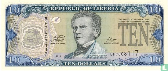 Libéria 10 Dollars 2011 - Image 1