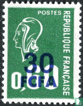 Marianne (Béquet type), with overprint