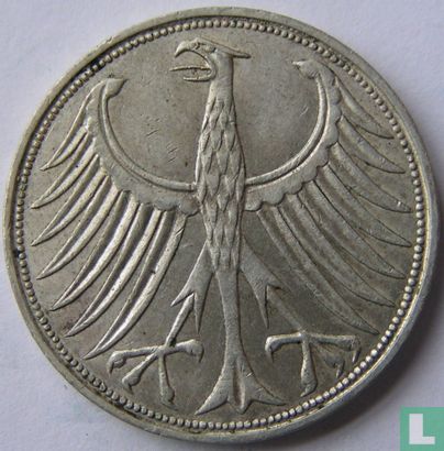 Allemagne 5 mark 1968 (J) - Image 2