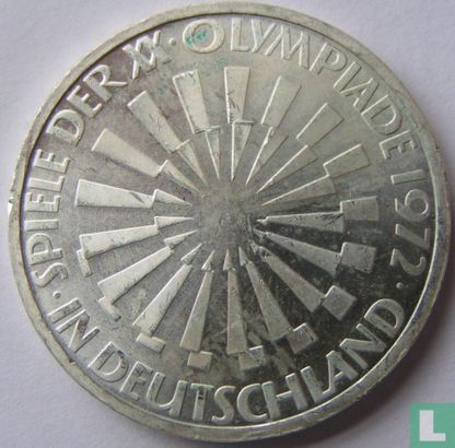 Deutschland 10 Mark 1972 (F - Typ 1) "Summer Olympics in Munich - Spiraling symbol" - Bild 1