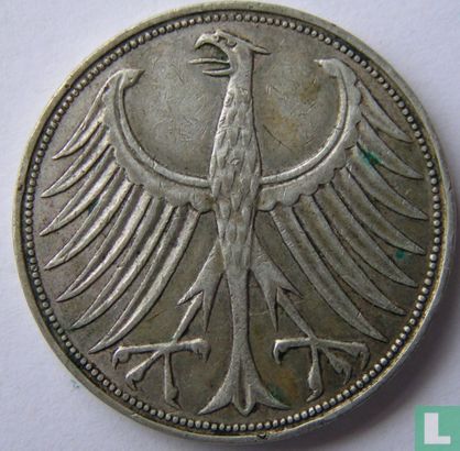 Allemagne 5 mark 1959 (J) - Image 2