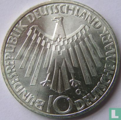 Germany 10 mark 1972 (G - type 2) "Summer Olympics in Munich - Spiraling symbol" - Image 2