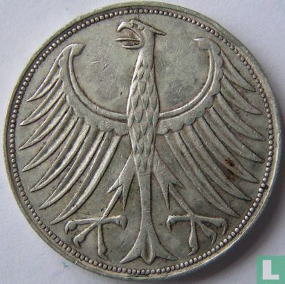 Duitsland 5 mark 1960 (F) - Afbeelding 2