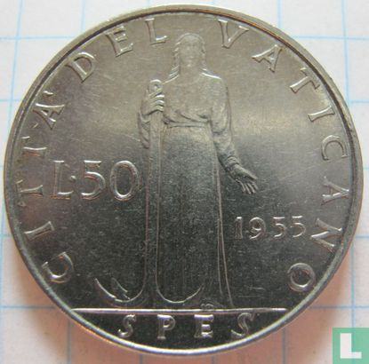 Vaticaan 50 lire 1955 - Afbeelding 1