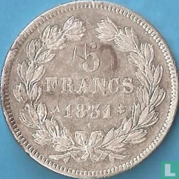 Frankrijk 5 francs 1831 (Tekst excuse - Gelauwerde hoofd - A) - Afbeelding 1