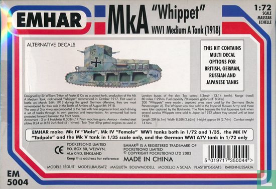 Mk A Whippet Tank - Afbeelding 2