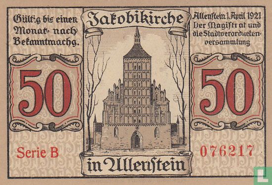 Allenstein, Stadt 50 Pfennig - Image 1