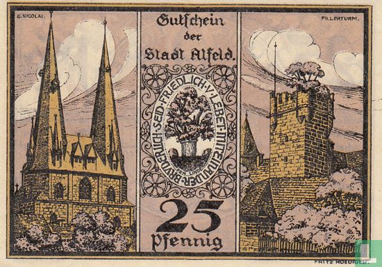 Alfeld an der Leine, Stadt - 25 Pfennig 1921 - Afbeelding 2