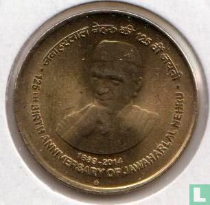 India 5 rupees 2014 "125th Birth Anniversary of Jawaharlal Nehru" - Afbeelding 1