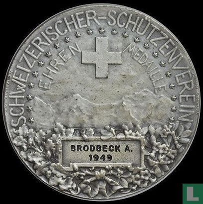 Switzerland  Silver Shooting Festival, Medal (Chur), Medal of Honor  1949 - Bild 1