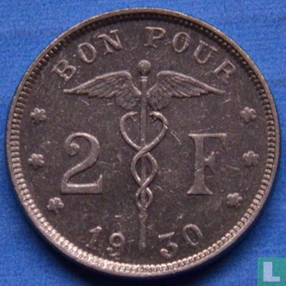 België 2 francs 1930 (FRA) - Afbeelding 1