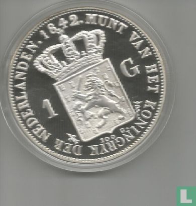 Herslag Willem II 1 Gulden 1842 - Afbeelding 2