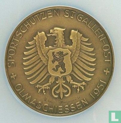 Switzerland  Shooting Medal St Gallen  1951 - Afbeelding 1