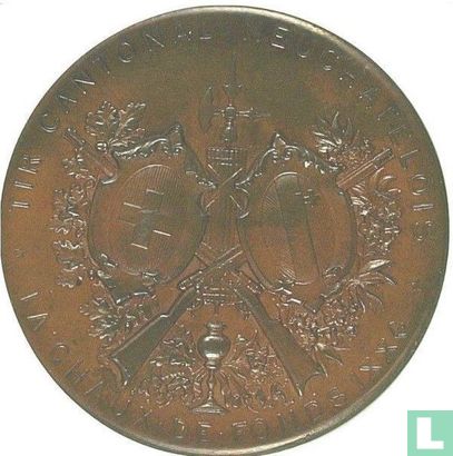 Switzerland  Shooting Medal - Tir Cantonal Neuchatelois  1886 - Bild 1