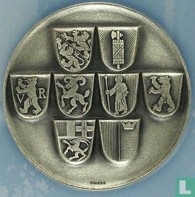 Switzerland  Silvered Shooting Medal St Gallen 10-Year Commemorative  1958 - Image 2