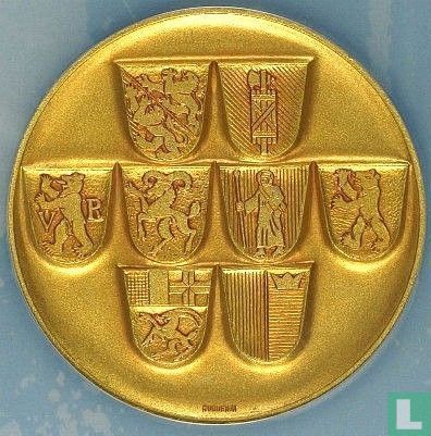 Switzerland  Gilt Shooting Medal St Gallen 10-Year Commemorative  1958 - Afbeelding 2