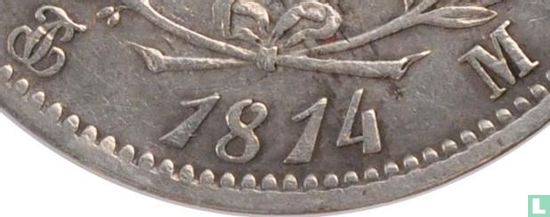 Frankreich 5 Franc 1814 (LOUIS XVIII - M) - Bild 3