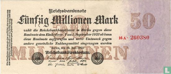 Duitsland 50 Miljoen Mark P98a(2) - Afbeelding 1
