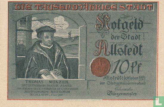 Allstedt, Stadt - 10 Pfennig 1921 - Bild 1