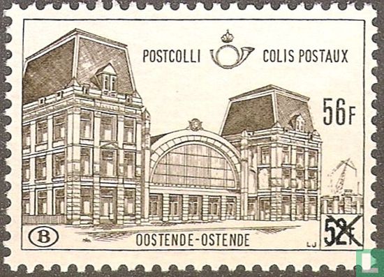 Bahnhof Ostende, mit Aufdruck