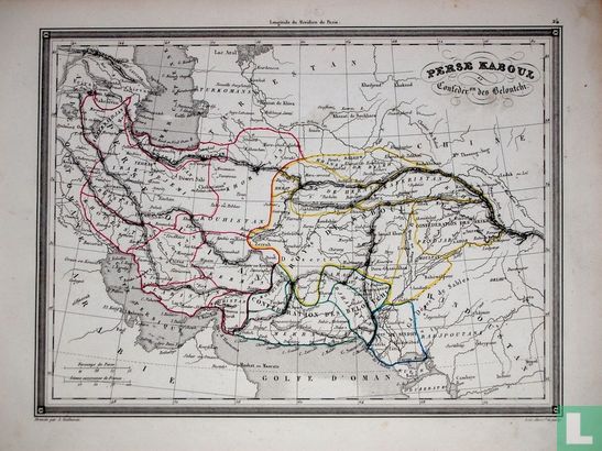Carte Perse Kaboul Confeder on des Beloutchi