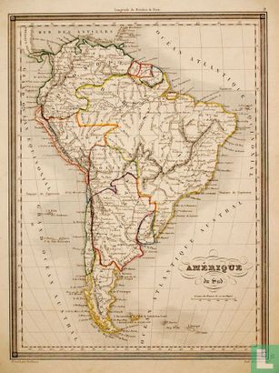 Carte Amerique du Sud, Zuid Amerika