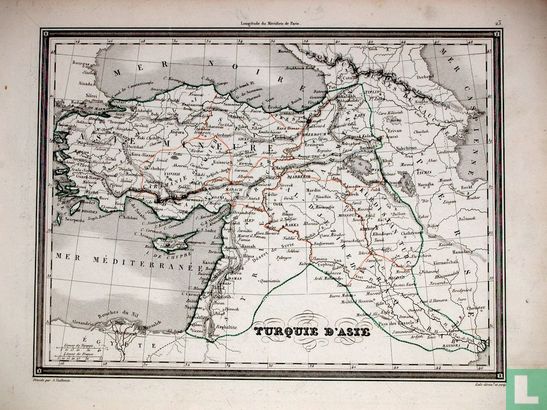 Carte Turquie d'Asie, Turkije Aziatisch deel