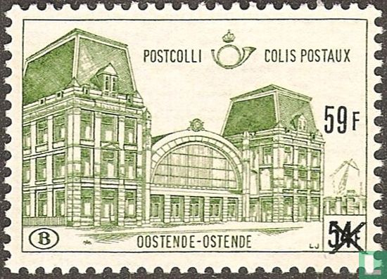 Bahnhof Ostende, mit Aufdruck