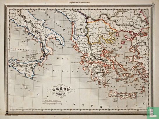 Carte Grece et ses Colonies, Griekenland 
