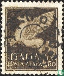 Aufdruck auf italienischer Briefmarke
