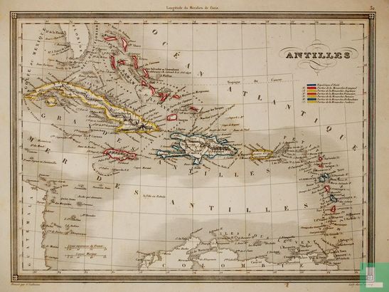 Carte Antilles, Antillen