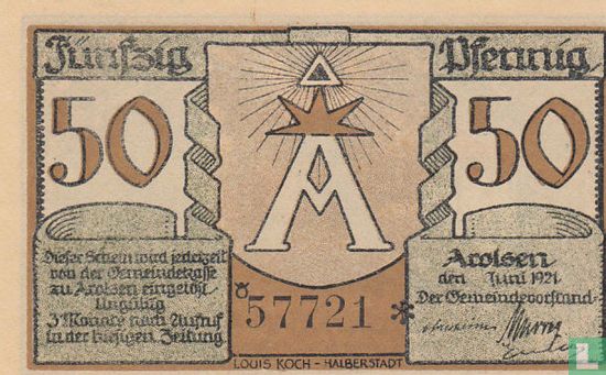 Arolsen, Stadt 50 Pfennig 1921 - Image 1