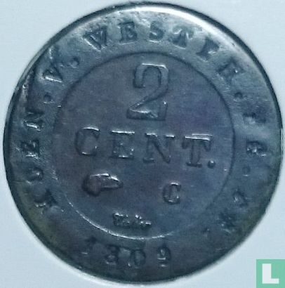 Westphalia 2 centimes 1809 - Image 1