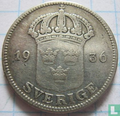 Zweden 50 öre 1936 (lange 6) - Afbeelding 1