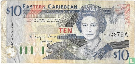 East Caribean States 10 dollar - Afbeelding 1
