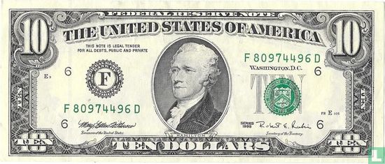 Verenigde Staten 10 dollars 1995 F - Afbeelding 1