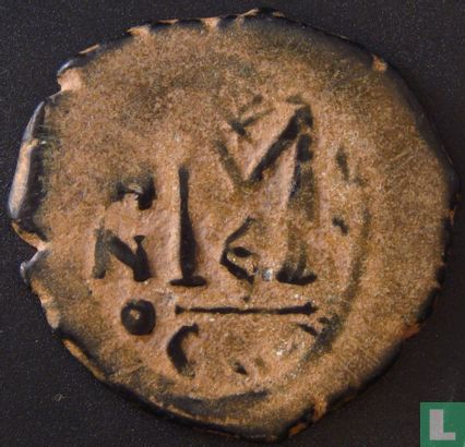 Byzantijnse Rijk, AE Follis (40 Nummi), 610-641 AD, Heraclius, Constantinopel, 612-613 AD - Afbeelding 2