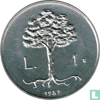 San Marino 1 lira 1987 "15th anniversary Resumption of Sammarinese coinage" - Afbeelding 1