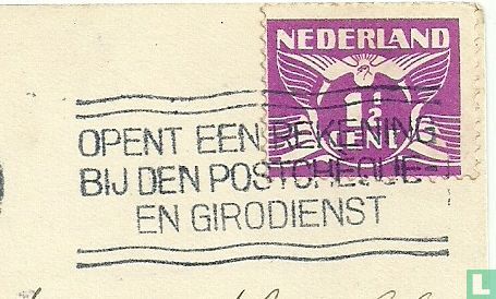 Postkantoor onleesbaar - Opent een rekening bij den Postcheque en Girodienst