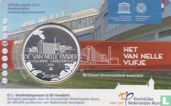 Netherlands 5 euro 2015 (coincard - BU) "Van Nelle factory" - Image 1