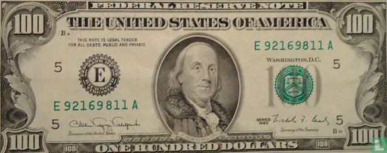 Vereinigte Staaten 100 Dollar 1990 E - Bild 1